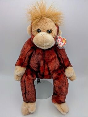Ty Red-Brown Plush Monkey with Cream Face